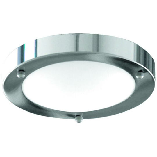 Searchlight Lighting - Searchlight Bathroom Flush - 1 Light Bathroom Flush Ceiling Light Chrome Round with Domed Glass Diffuser IP44, E27