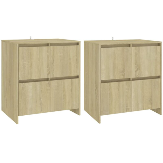 Sideboards 2 pcs Sonoma Oak 70x41x75 cm Engineered Wood Vidaxl Brown