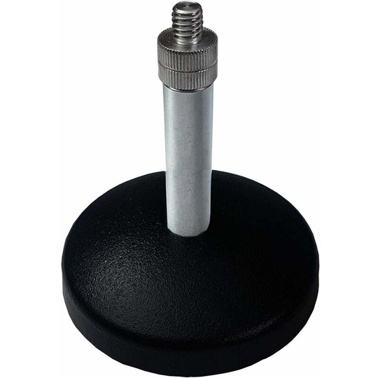Desk Microphone Table Stand - Mini Round Foot Base - Short Clip Holder