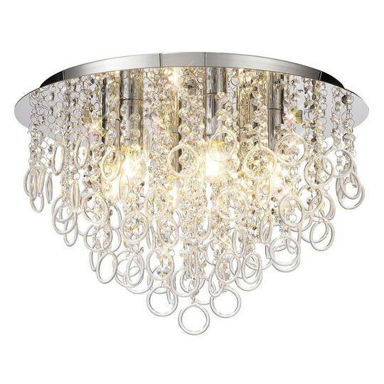 Ceiling, 6 Light E14, Polished Chrome, Crystal - Luminosa Lighting
