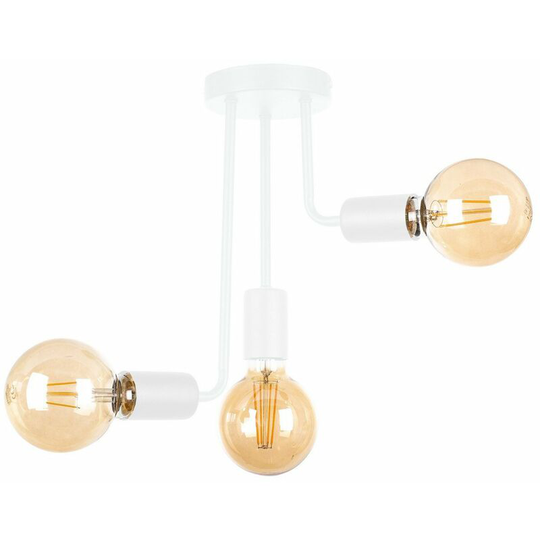 Keter Megan Multi Arm Semi Flush Ceiling Light White, 25cm, 3x E27