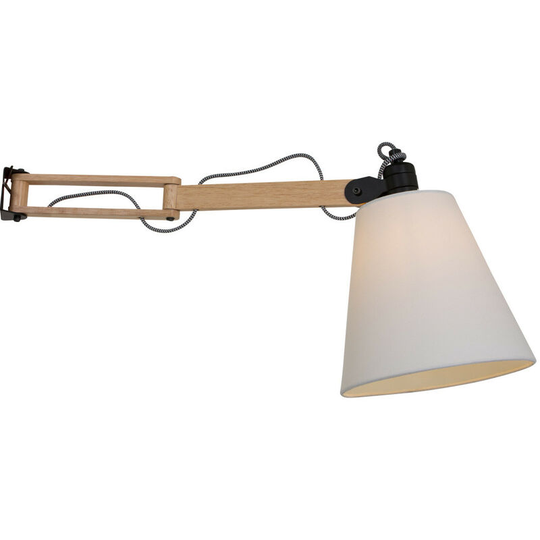 Sienna Dion Dome Wall Light Black Matt, Wood Blank, Metal, Shade Solid Fabric