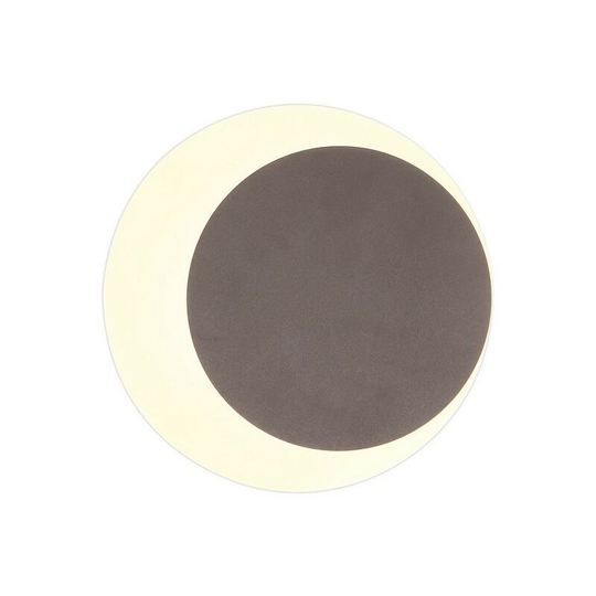 Magnetic Base Wall Lamp, 12W led 3000K 498lm, 15, 19cm Round Right Offset, Coffee, Acrylic Frosted Diffuser - Luminosa Lighting