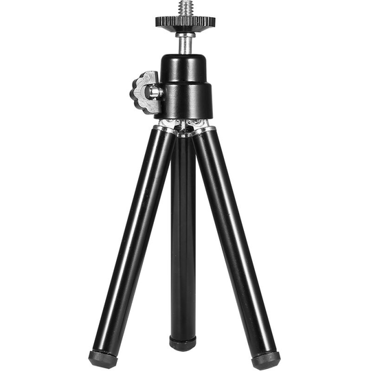 Portable Mini Webcam Tripod for Smartphone Lightweight Flexible Web Camera Desktop Support Stand Phone Holder Table Stand,Black - Black