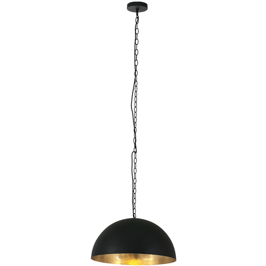Sienna Semicirkel Dome Pendant Ceiling Lights Matt Black, Gold Colored Inside