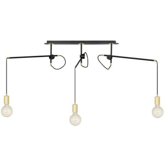 Emibig Lighting - Emibig Artemis Black Pendant Ceiling Light 3x E27