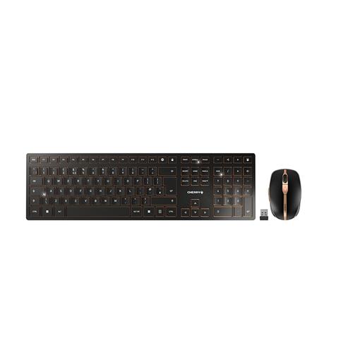 CHERRY DW 9100 SLIM keyboard RF Wireless + Bluetooth QWERTY English Mouse included Black