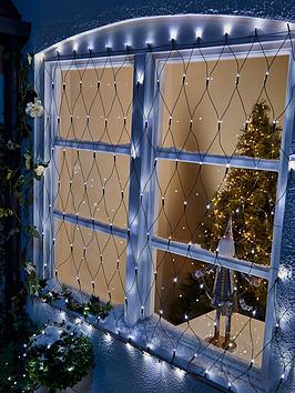 160 Net Curtain Led Indoor/Outdoor White Christmas Lights