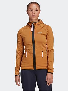 adidas Terrex Tech Fleece Light Hooded Hiking Jacket, Light Green, Size Xs, Women