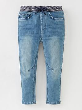 Mini V by Very Boys Knitted Waistband Jeans - Light Wash, Light Wash, Size Age: 2-3 Years