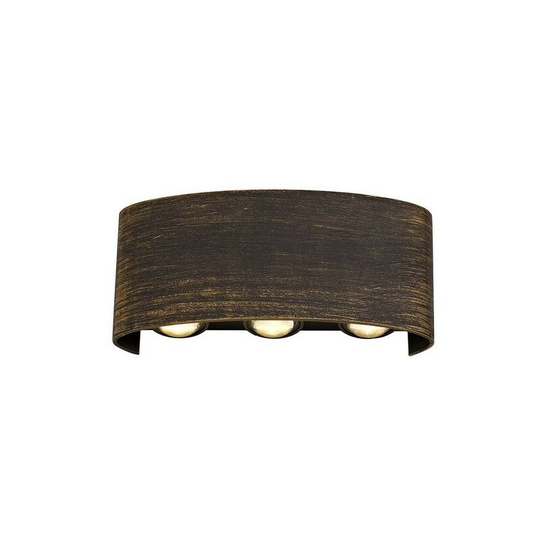 Luminosa Lighting - Up & Downward Lighting Wall Lamp, 6 x 1W led, 3000K, 500lm, IP54, Black, Gold
