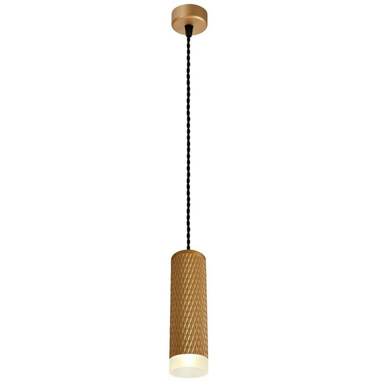 1 Light 20cm Ceiling Pendant Light GU10, Champagne Gold, Acrylic Ring - Luminosa Lighting