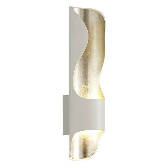 Wall Lamp, 1 x 8W led, 3000K, 640lm, White, Silver Leaf - Luminosa Lighting