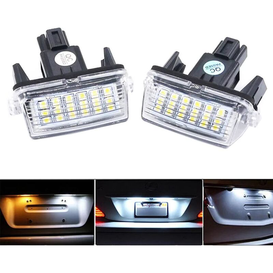 Aougo - 2Pcs 12V SMD3528 led Car License Plate Lights License Plate Lamp for to/yota Co/Rolla Ya/RIS Ca/mry 12-15 Au/RIS VI/os Hybrid