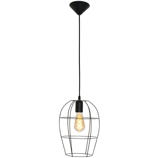 Sienna Minimalists Wire Frame Pendant Ceiling Light Black Matt