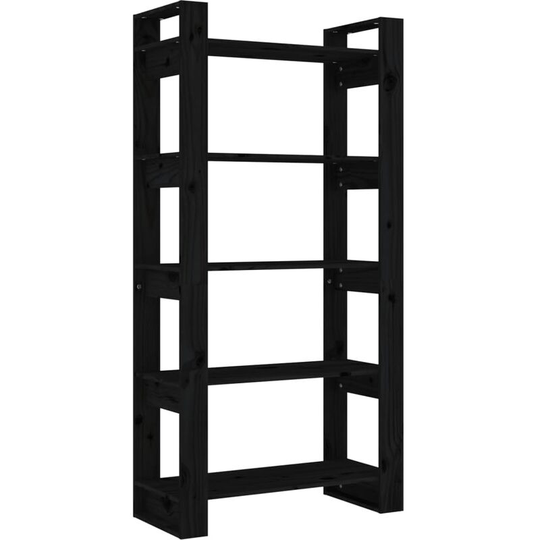 Book Cabinet/Room Divider Black 80x35x160 cm Solid Wood Vidaxl Black