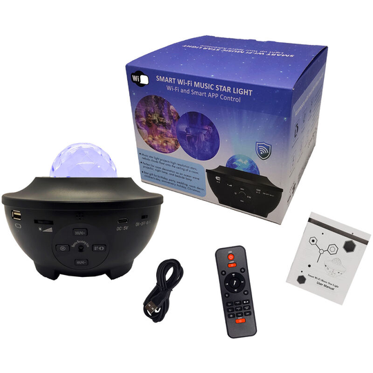 FVO - Star Sky Projector, 10 Dynamic Modes Kid Night Light, Galaxy Starry led Lamp with Timer, Speaker, Bluetooth, for Baby Room Decoration,