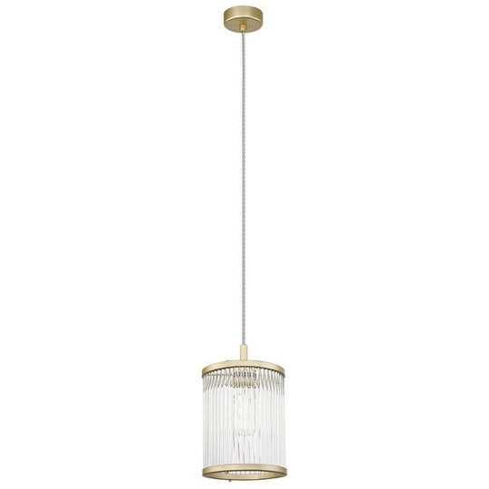 Zumaline Lighting - Zumaline Sergio Cylindrical Pendant Ceiling Light, Matt Gold, 1x E14