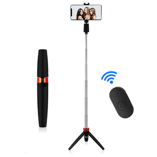 1 Pack Bluetooth Selfie Stick Tripod, 3 in 1 Stainless Steel Extendable Selfie Stick with Wireless Remote and Tripod Compatible with 99% Mobile