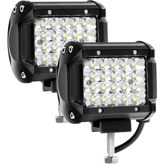 Aougo - led Work Light 12V-24V 72W 4'' Car led Spotlight 12V Waterproof IP67 led Fog Light 10500lm Car Truck Tractor suv Boat Work Lamp (2pcs)