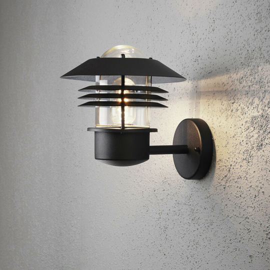 Konstsmide Modena Outdoor Modern Lantern Up Wall Light Black, IP44