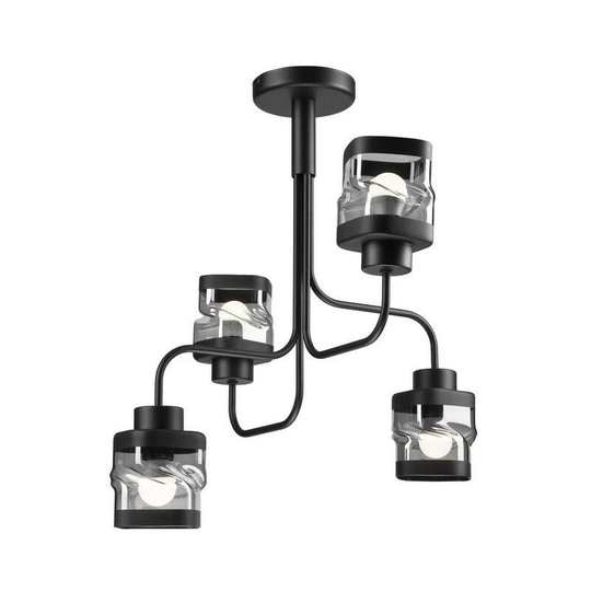Hugo Multi Arm Semi Flush Ceiling Light Black, 4x E27