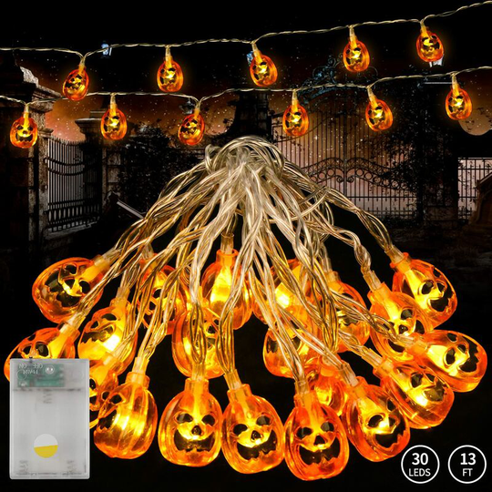 Meters 20pcs Pumpkin Halloween String Lights Pumpkins Light for Halloween Indoor/Outdoor Decoration