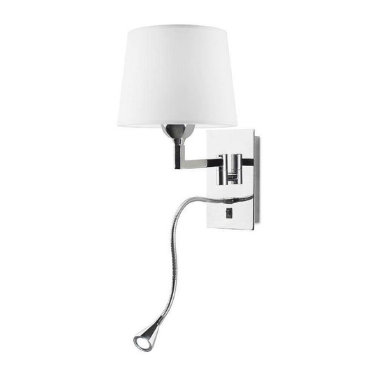 Leds-C4 Oxford - led 2 Light Indoor Wall Light Chrome with Reading, E27