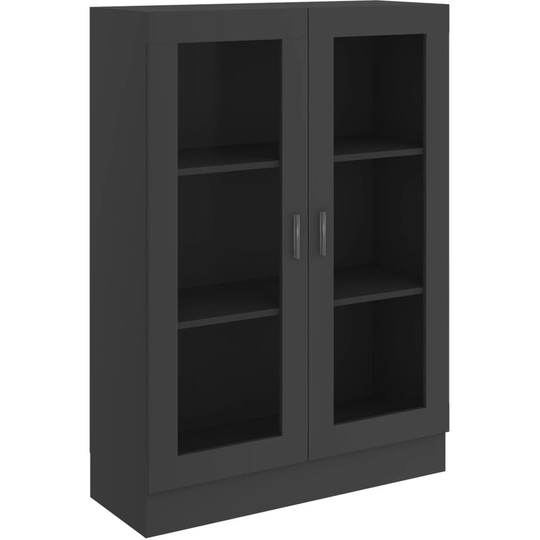 Vitrine Cabinet Grey 82.5x30.5x115 cm Engineered Wood Vidaxl Grey
