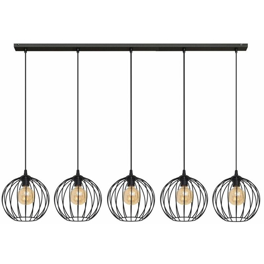 Helam Mercure Straight Bar Pendant Ceiling Light Black 133cm