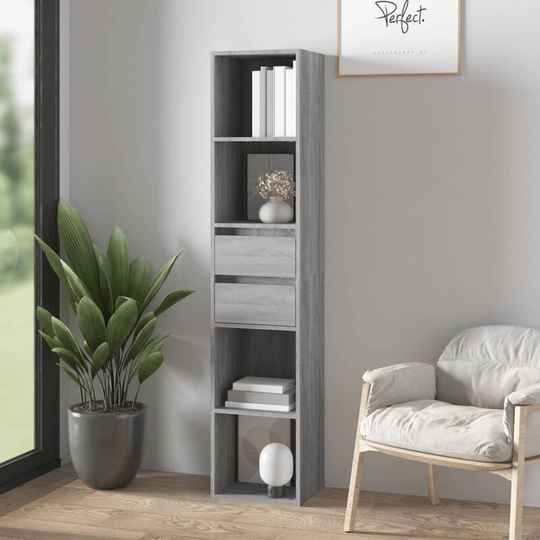 Asupermall - Book Cabinet Grey Sonoma 36x30x171 cm Engineered Wood