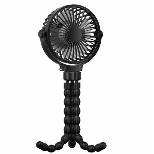 Quiet Multi-Purpose Fan, Clamp Fan, 2600mAh Battery Fan with Flexible Tripod, 360° Rotating usb Fan