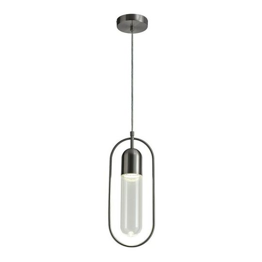Luminosa Lighting - Ceiling Pendant, 1 x 7W LED, 4000K, 790lm, Satin Nickel, Clear