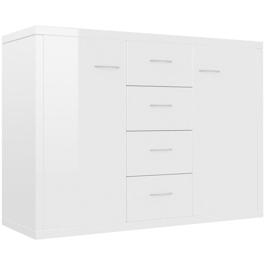 Sideboard High Gloss White 88x30x65 cm Engineered Wood Vidaxl White