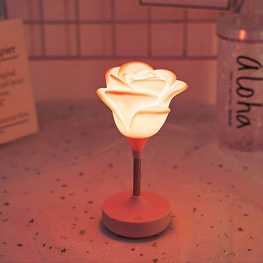 Aougo - Silicone led Night Light, usb Rechargeable Kids Night Light, Touch Led Lamp, 3 Lighting Modes, Detachable Non-Slip, Flower Night Light Lamp