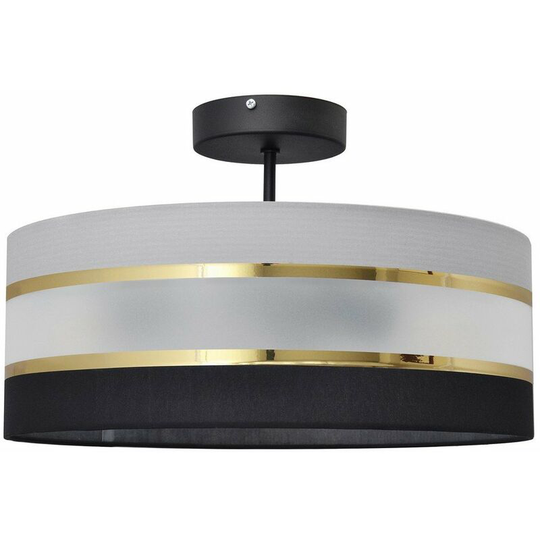 Helam Helen Cylindrical Ceiling Light Black, Gold, Grey 40cm