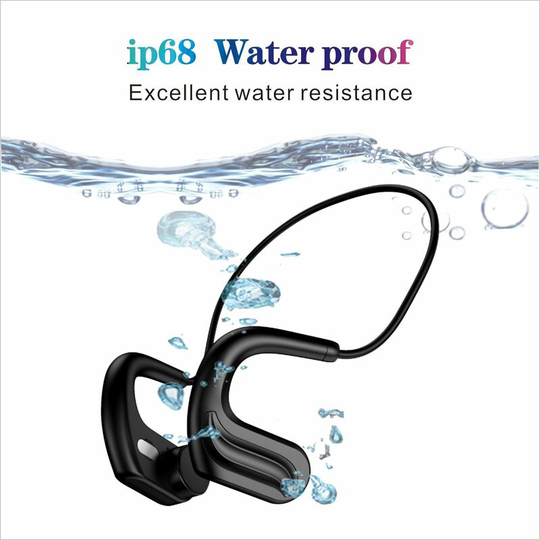Bone Conduction Bluetooth Headphones, Wireless Stereo Earphones Built-in Noise Canceling Microphone, Waterproof Sports Headphones with Ear (Red)