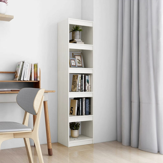 Asupermall - Book Cabinet/Room Divider White 40x30x167.5 cm Solid Pinewood