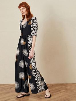 Monsoon Artisan Studio Handscreen Foil Jumpsuit - Black