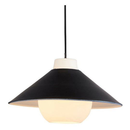 Merano Merano Merano Pendant Ceiling Light Matt Black & Matt White Glass