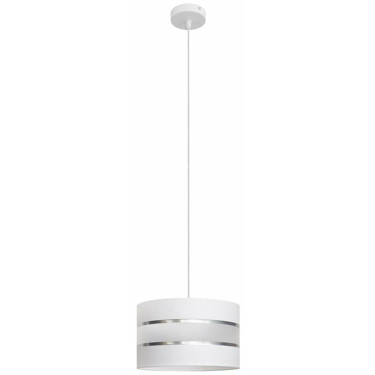 Helam Helen Cylindrical Pendant Ceiling Light White, Silver 25cm