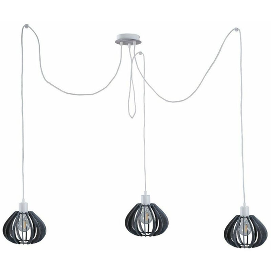 Keter Nicoleta Cluster Pendant Ceiling Light Grey, 3x E27