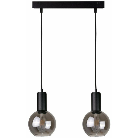 Keter Supra Bar Pendant Ceiling Light Black, 50cm, 2x E27