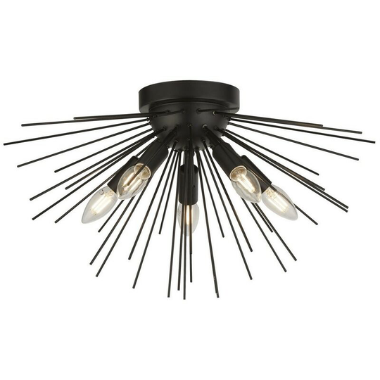 Searchlight sputnik - 5 Light Semi-Flush Candle Lamp - Black