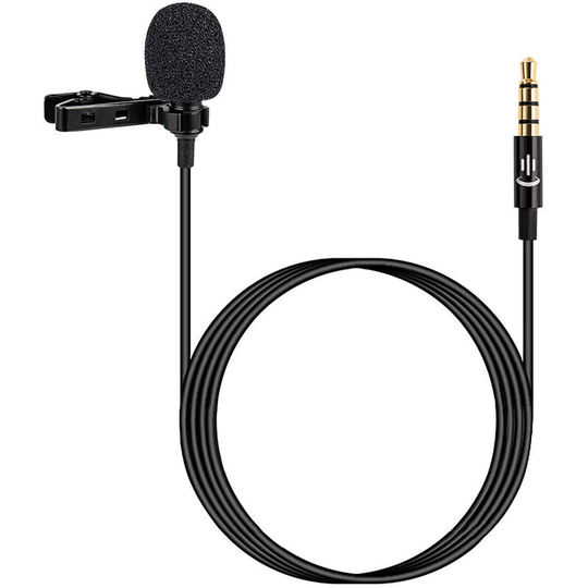 Asupermall - Lavalier Lapel Portable Clip-on Microphone Mic 3.5mm Audio Plug Length 1.5m Omni-directional Noise-canceling Mic for Smartphone Camera
