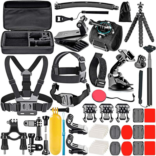50-in-1 Action Camera Accessory Kit Compatible with GoPro Hero 9 8 Max 7 6 5 4 Black GoPro 2018 Session Fusion Silver White Insta360 dji akaso apeman