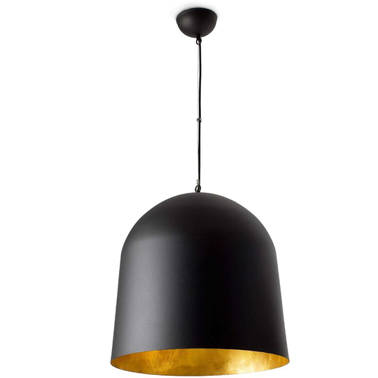 Faro Crater - 3 Light Dome Ceiling Pendant Black, Gold, E27