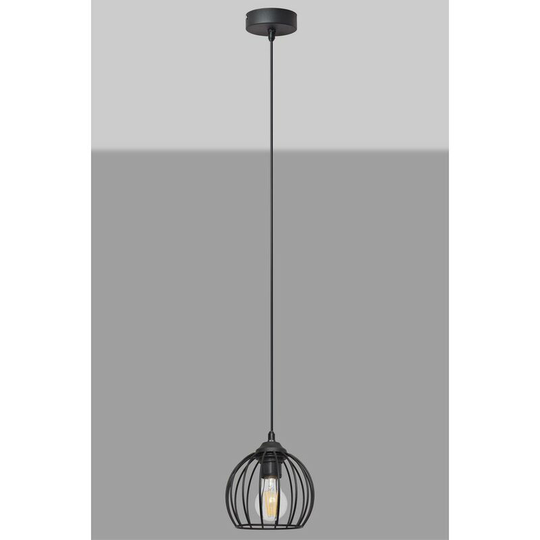 Helam Mercure Wire Frame Pendant Ceiling Light Black 16cm