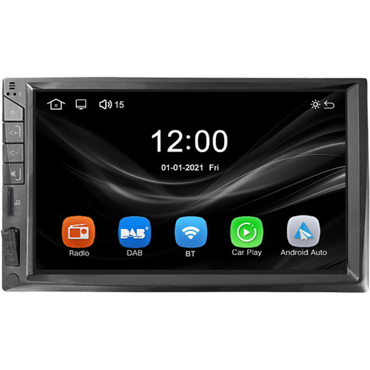 Double Din 7 inch Car Stereo Radio MP5 Car bt Multimedia Player fm Receiver Audio Touch Screen DSP/CarPlay/Android Auto/Mirror-Link,Black - Black