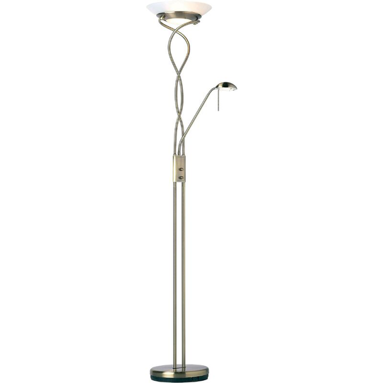 Endon Collection Lighting - Endon Monaco - Mother and Child Floor Lamp Antique Brass, Opal Glass, G9